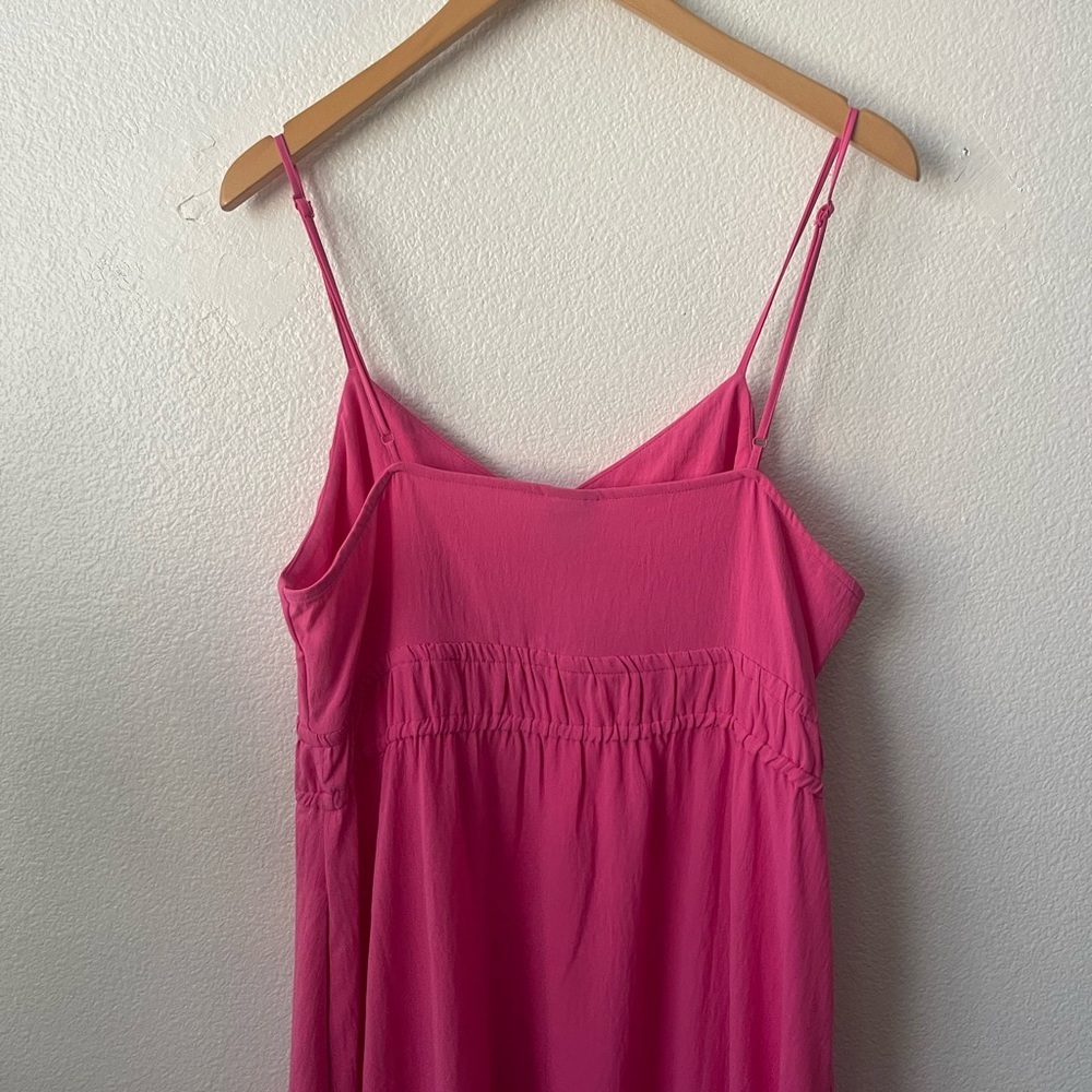 A NEW DAY SIZE LARGE PINK MIDI EMPIRE WAIST DRESS SPAGHETTI STRAPS POCKETS - Picture 5 of 11